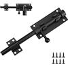 Lrocotanc Catenaccio nero con perno in acciaio inox - Chiavistello per porta in legno - Serratura porta - Catenaccio porta - Chiavistello porta - Lunghezza 200 mm - Adatto per porte, finestre, recinzioni