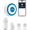 PGST Allarme casa, Wifi Sistema di Allarme Senza fili, Antifurto Allarme per con APP, Allarme casa, Sensori Finestra, Telecomandi, per Appartamento, Garage, Ufficio, Lavora con Alexa, Google