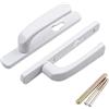 SagaSave UPVC - Set di maniglie per porte, 1 set di maniglie da 210 mm, con parti coordinate, colore bianco, 85 mm (centri)