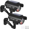 BORDEAG 2 pezzi Telecamera Finta da Esterno, 135 X 60mm telecamera Finta, Telecamera fintas con Led, Telecameras di Sorveglianza Finte per Interni ed Esterni Soluzione Economica Nero