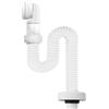 DAWRIS Sifone da 1/4, tubo di scarico flessibile regolabile a 360°, con attacco per dispositivi, lavandino, diffusore per il bagno, sifone antiodore