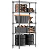 M MZG Scaffale portaoggetti a 5 ripiani, in acciaio, per casa, cucina, ufficio, 35 x 60 x 158,7 cm