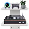 BiJun Mensole TV sospese da parete, Mobile TV sospeso sotto proiettore, Mensola altoparlante supporto da parete, Supporto media per intrattenimento, Porta router DVD, per PS4/Decoder via cavo/Lettori