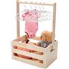 UNICRAFTALE Scatola Doccia Bambino in Legno Armadio Scatola di Immagazzinaggio per Bambino Cesto di Festa con Maniglia e 8 Pezzi Appendiabiti per Bambini Cestino Regali di Benvenuto per Gravidanza