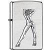 Zippo Sturmfeuerzeug - Gogo Girl, Brushed Chrome, Emblem - Nachfüllbar - Wiederverwendbar - Windfestes Design - Scatola regalo - Made in USA