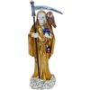 DRW Statuina Santa Morte Dorata in Resina Dipinta A Mano con Scatola Regalo 20 cm