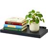 Relaxdays mensola da Parete HxLxP 4x40x23 cm, Effetto Legno e Metallo, Libri & Decorazioni, Soggiorno, Cucina, Nero