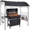 Relaxdays Gazebo da Giardino per Barbecue, HxLxP: 220 x 220 x 150 cm, 8 Ganci, Metallo, Poliestere, Antracite