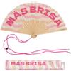 Fisura - Ventaglio originale con messaggio "Más brisa". Accessorio pieghevole in legno moderno e colorato con onde rosa. Laccetto incluso. Idea regalo simpatica. Dimensioni 42,5 x 23 cm