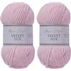 Utopia Crafts Velvet Lux Filato Chenille Vellutato - 2x100g, 220m, Super Morbido Chunky per Maglia e Uncinetto, 100% Poliestere OEKO-TEX, Coperte, Peluche & Deco (Rosa Cigno)