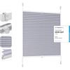 Sekey Tenda plissettata senza fori, Klemmfix, larghezza 40 cm, opaca, protezione solare per finestre, 40 x 130 cm, grigio blu