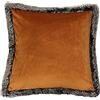 Paoletti Kiruna Piazza Cuscino - Rust Orange - Faux Velvet Look And Feel - Faux Fur Bordatura - Reversibile - Nascosto Zip Di Chiusura - 100% Poliestere - 45 X 45 Cm (18 X 18 Pollici) - Realizzato Da Riva Pa