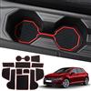 Ruiya per VW Polo MK6 2018-2023 Antiscivolo Interno Tappetini, VW Polo Tappetini in Gomma per Auto Tappetino Bracciolo Protezione Scanalatura Porta Interni Tappetini Gomma Accessori VW Polo