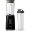 Philips HR2602/91 - Mini frullatore da viaggio, 1 l, capacità 350 W, 2 velocità, colore: Nero