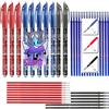 SEND UP SET 40 PEZZI - Penne Gel Cancellabili (5 Blu, 3 Rosse, 2 Nere) + 30 Ricariche (15 Blu, 9 Rosse, 6 Nere), Punta 0,7mm, +20% Inchiostro (2cm Extra), Termosensibile per Scuola e Tessuti, Eco-Packaging