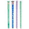 AUAUY 4 Pezzi Penne Gel Cancellabili, Punta da 0,7 mm, 4 Colori | Serie di Animali Carini, Ricarica per Penna Sostituibile, Adatto per Casa, Scuola, Ufficio, Viola Blu Azzurro Verde