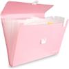 Colourbook Cartella Portadocumenti Espandibile A4 13 Scomparti Orchid Rose, Organizer Documenti Con Chiusura A Scatto, Faldone A Fisarmonica Impermeabile Con Etichette, Per Ufficio Scuola Casa