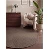 Hanse Home Hygge Skandi, tappeto di lana boho per soggiorno, camera da letto, sala da pranzo, corridoio, colore tortora, Ø 120 cm