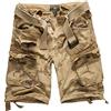 Geographical Norway Cargo Bermuda Shorts with Belt Hunter Shorts with UD Bandana, Beige Camo 2, XXL