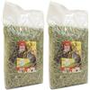 Trixder Especialidades TRIXIE - Fieno con carruba per piccoli mammiferi, 500 g, 100% naturale, ricco di fibre, ideale per conigli, porcellini d'India e furetti, supporta la digestione e la salute dentale (Confezione da 2)