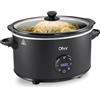 Olvy Slow Cooker - Casseruola digitale da 6 l, con timer, touch screen, funzione di scongelamento, timer 24 ore, 3 livelli, famiglia Meal Prep