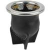 Delicatino - Tappetino in vetro rivestito in pelle nera da 200 - 250 ml, set da tè mate, moderno argentino, tè Yerba Mate non lavabile in lavastoviglie, Bombilla non incluso