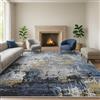 SOANNY Tappeto Soggiorno Astratto Lavabile 200x290 cm, Blu Marino-Oro | Moderno, Pelo Corto, Super Morbido, Antiscivolo, Soggiorno, Camera da Letto, Cameretta, Sala da Pranzo, Ufficio