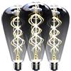 LOUIKAY 3 Pezzi Lampadine LED E27, Lampada Vintage Dimmerabile ST64 6W 2700K 300Lm Lampadina E27 Bianco Caldo Basso Consumo Energetico per Casa, Bar, Sbarra, Illuminazione Retrò, Vetro Fumé