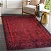 NETLINE HOME Tappeto lavabile per soggiorno e cucina, tradizionale tappeto a pelo corto, antiscivolo, stile boho vintage, zerbino decorativo pieghevole, per corridoio e camera da letto, rosso e nero