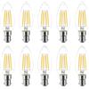 HUAMu Lampadina a candela con filamento LED B15, 4 W, C35, piccola lampadina a baionetta da 40 W, equivalente a una lampadina a incandescenza da 400 lm, 2700 K, luce bianca calda B15, piccola