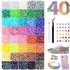 Dreaku Kit da 32.000 pezzi di strass in resina AB Jelly con retro piatto, 40 colori
