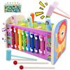 Crynvor 3 in 1 Giochi Legno Bambini con Xilofono/Acchiappa La Talpa/Labirinto, Strumenti Musicali Bambini, Gioco Banco di Martello, Giochi Educativi Montessori, per Regalo Bambino Bambina 1 2 3 Anno