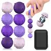 TOSZOLY 8 Pezzi Palline Magnetiche per Agopressione, Magnetic Balls Stress Ball Silicone Sensory, Massaggio Alle Mani Sfere con Texture Multiple, Rilassamento e Concentrazione per Adulti, Viola