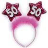 DOR import S.r.l. - Cerchietto 50 anni con stelle fucsia - Gadget, idea regalo per festa di compleanno