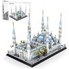 Fuleying Moschea blu, set di mattoncini da costruzione, 1,129 pezzi, Turchia architettura islamica, giocattolo da costruzione con cupola e minareti, regalo culturale di menta per adulti e bambini