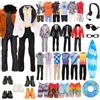 Miunana 6 Abiti Vestiti + 1 PCS Pantalonicini + 5 PCS Scarpe + 5 Accessori Per 12 Pollici 32 cm Bambola Ragazzo (Selezionati A Caso)