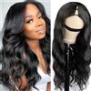 Vanmast V Part - Parrucca da donna in capelli umani brasiliani, 180% densità, 16 pollici, Wig No Lace Wear And Go Glueless