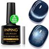 INPING Smalto Semipermanente Unghie Magnetico TPO-FREE HEMA-FREE, Blu Scuro Smalto Unghie Cristallo Cat Eye Smalti Semipermanenti, Soak Off UV/LED Smalto Unghie per Salon Home DIY, 7ML