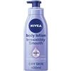 NIVEA Lozione corpo irresistibilmente liscia (400 ml), crema idratante NIVEA per pelle secca realizzata con siero idratante profondo e burro di karitè, lozione per il corpo NIVEA per la pelle liscia