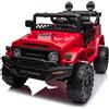 Macchina Elettrica per Bambini Fuoristrada Toyota Fj Cruiser 12V Telecomando Ruote in Gomma e Sedile in Pelle Rosso