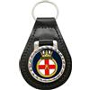 Family-crests HMS Londonderry Portachiavi Regia Marina In Pelle Bonded Nero Argento 45 x 80mm