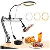 Turmegtt Treppiede per telefono cellulare con LED Ring Light (26 cm), alimentato tramite USB, 3 modalità di colore, Ring Light anello luce girevole a 360° per fotocamera, trucco, trasmissione in diretta