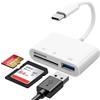 HOSOW Lettore Schede SD, Lettore SD iPhone Lettore SD Card Adattatore SD USB con Micro SD e SD e Porta USB SD Card Reader Adattatore Macchina Fotografica per iPhone 17 16 15 Pro Max, iPad, Samsung, Caméra