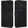 Bravoday Cover per Oppo Reno2 / Oppo Reno 2, Flip Custodia in Pelle PU con Slot per Schede, Portafoglio Custodia per Oppo Reno2 / Oppo Reno 2, Nero