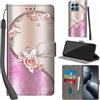 PHINIENLAND Cover per Xiaomi 14T Pro PU Pelle Custodia Flip Rosa