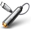 JOMLEY Adattatore audio da USB-C a TRS da 6,35 mm femmina a USB di tipo C, cavo adattatore per cuffie stereo per amplificatori, mixer, home theater, smartphone, laptop, 1 metro