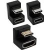 EMSea Adattatore da mini HDMI a HDMI ad angolo di 180 gradi con adattatore USB-C per display portatile, lato lungo verso l'interno