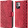 CaseGla Cover per Xiaomi Redmi Note 10 5G PU Pelle Custodia Flip Rojo