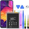 QUZMOIIS Batteria di ricambio per Samsung Galaxy A50, 4600 mAh EB-BA505ABU per Samsung Galaxy A505F A30 A305 A20 A205FN A202F A30S A307 con attrezzi