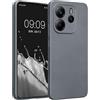 kwmobile Custodia Compatibile con Xiaomi Redmi Note 14 4G (Non 5G) Cover - Protezione Back Case Morbida - Silicone TPU Effetto Metallizzato Grigio Metallizzato